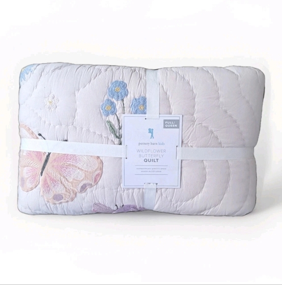 Pottery Barn Kids Wildflower Butterfly Quilt Full/Queen Garden Butterflies - Picture 1 of 6